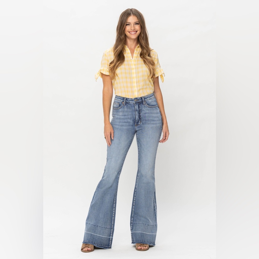 JUDY BLUE | High Waist Tummy Control Release Hem Flare - Style #88486 - Picture 6 of 10